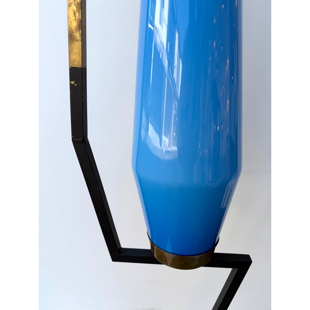 Vistosi Murano Mid-Century Floor Lamp Brass Metal and Murano Glass by Vistosi, Italy, 1960s For Sale - Image 4 of 12