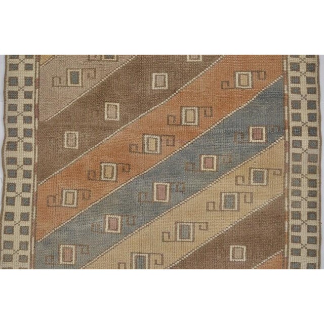 1950s 1950s Colorful Diagonal Stripe Runner For Sale - Image 5 of 9