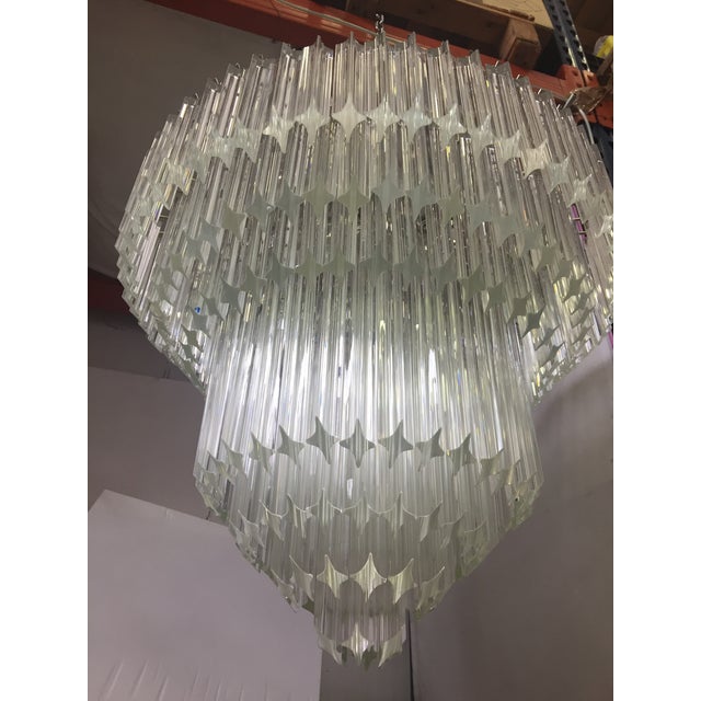 Murano Glass Chandelier With Quadriedro 45 Degrees Cut For Sale - Image 10 of 10