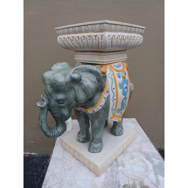 Vintage Ceramic Elephant Plant Stand Chairish
