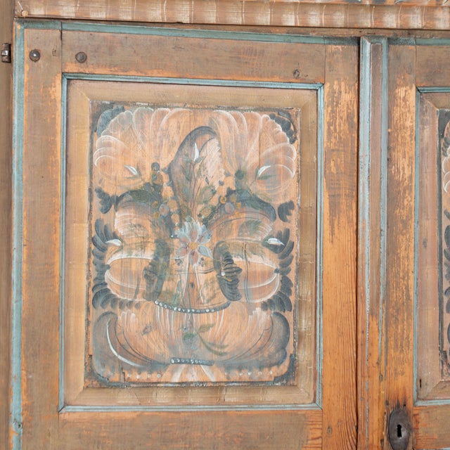 Brown Late 18th Century Original Hand-Painted Swedish Cabinet, Dated 1790 For Sale - Image 8 of 14
