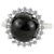Antique Style Black Star Statement Ring With Sparkling Halo Zircons Size 8 For Sale - Image 9 of 12