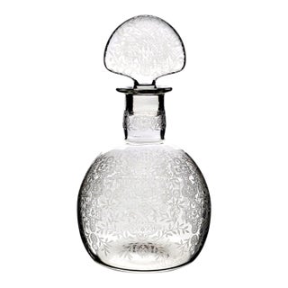 1940s Baccarat “Michelangelo” Wheel-Engraved Crystal Decanter, Signed For Sale