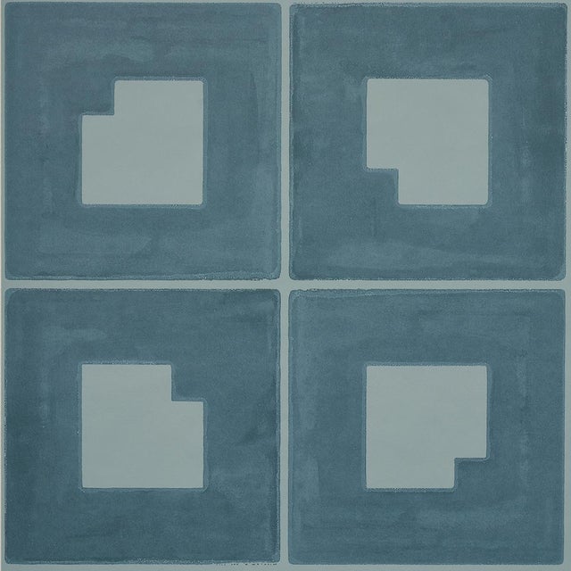 SAMPLE - Schumacher x Backdrop Palindrome Wallpaper In Teal For Sale