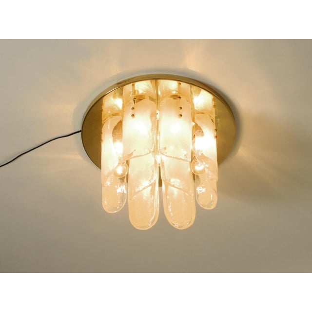 Heavy Brass and Murano Glass Ceiling Lamp by J.T. Kalmar Franken, 1960s For Sale - Image 10 of 18