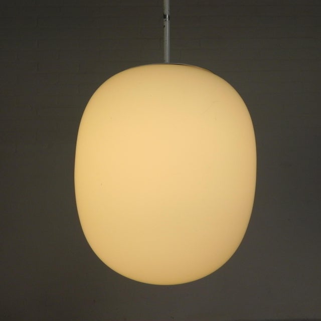 Vintage School Lamp with White Frosted Glass Shade, 1950s For Sale - Image 6 of 14