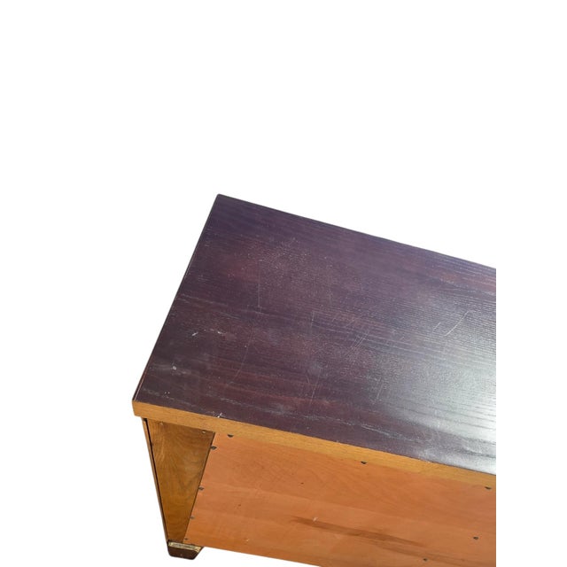 Vintage Ethan Allen Horizons Buffet Sideboard Dark Walnut Buffet Console Cabinet For Sale - Image 15 of 18