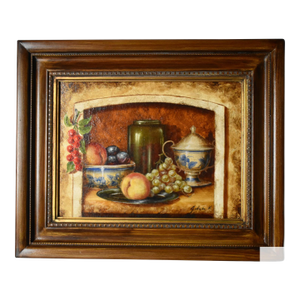Vintage Peruvian Style Fruit Still Life Painting
