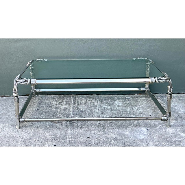 Vintage Chromed Rope and Knot Coffee Table For Sale - Image 12 of 12