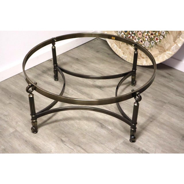 Mid-Century Modern Onyx Coffee Table With Floral Mosaic Inlay, Mid-Century Modern, Brazil For Sale - Image 3 of 9