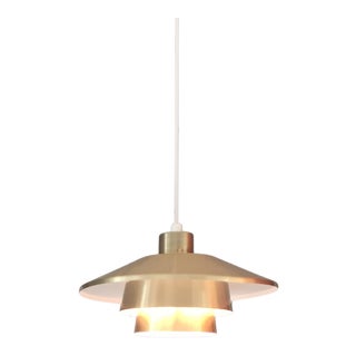 Scandinavian Style Brass Pendants - a Pair For Sale