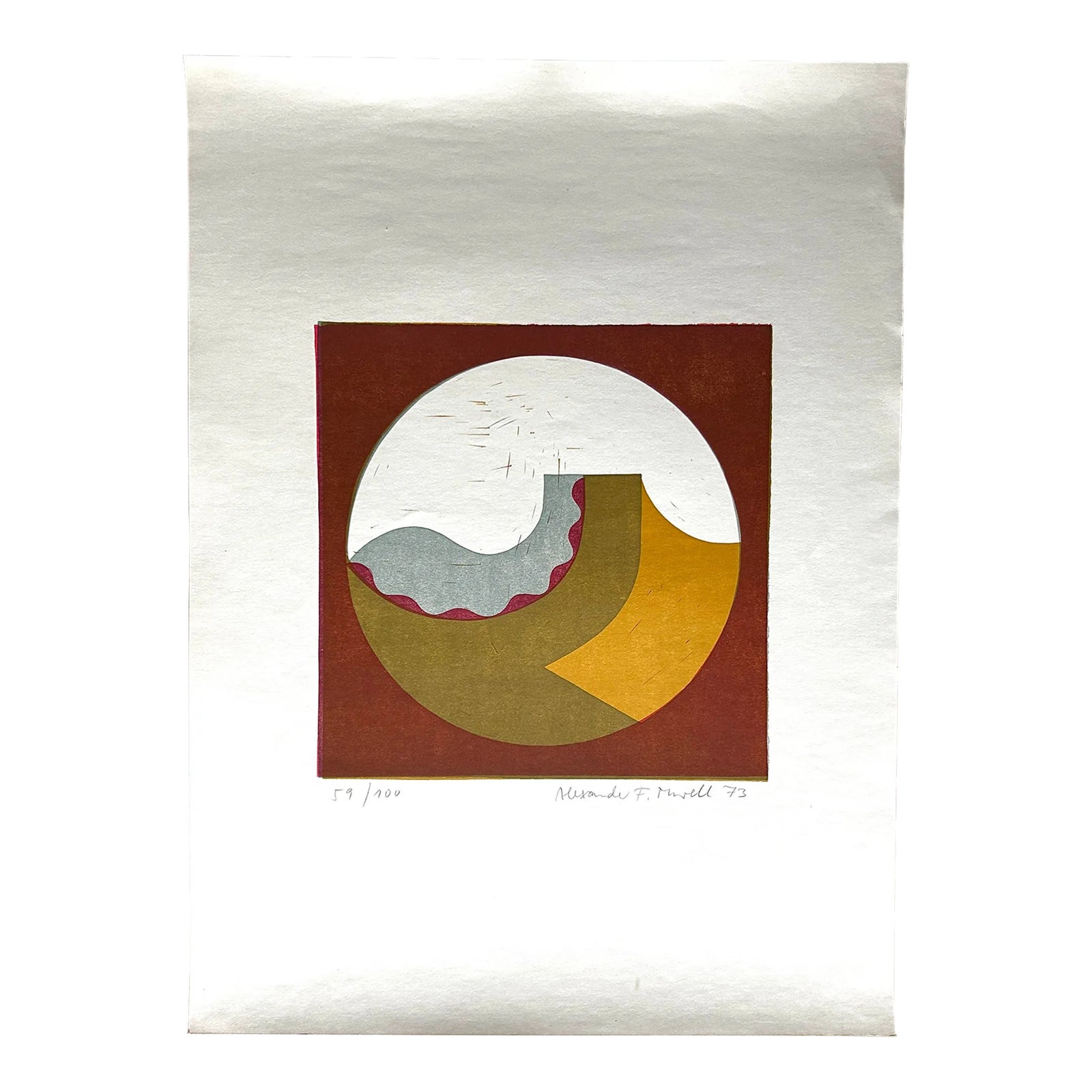 Alexander F Murrell Geometric Abstract Silkscreen 1973 | Chairish