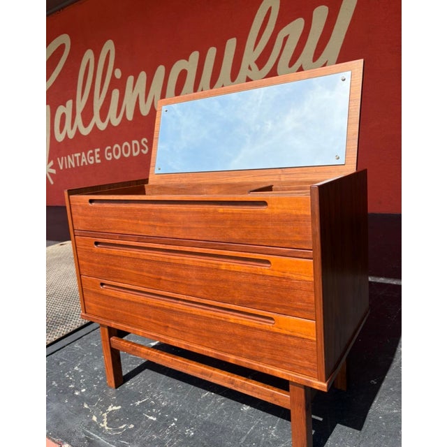 Mid Century Modern Smallboy Dresser or Dressing Table in Teak designed by Nils Jonsson circa 1960s for HJN Mobler....