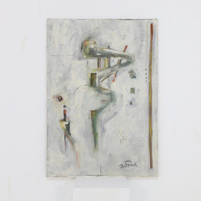 Paolo Gentilla, Abstract Composition, 1970s, Oil on Canvas For Sale - Image 6 of 6