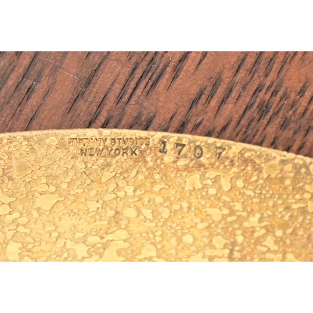 Tiffany Studios New York Bronze Doré Plate or Shallow Bowl With Greek Key Design For Sale - Image 11 of 12