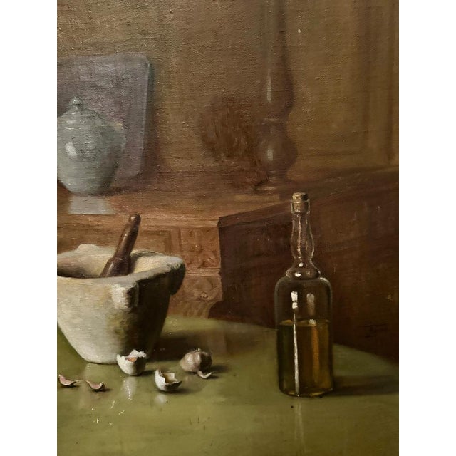 Jules Agard, Still Life with Mortar, 1915, Oil on Canvas For Sale - Image 4 of 9