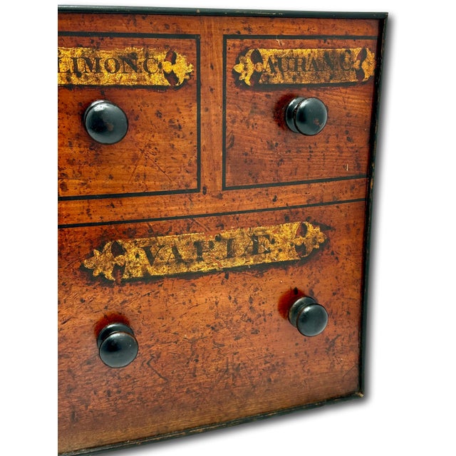 Authentic Antique Mahogany Apothecary Shop Medicinal Drawer Front Now for Wall Decoration - Very Early 19th Century For Sale - Image 10 of 18