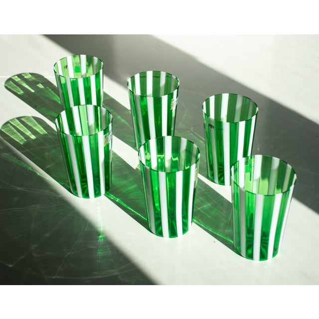 Green Ribes Collectable Glasses by Mariana Iskra for Ribes Studio, Set of 6 For Sale - Image 8 of 18