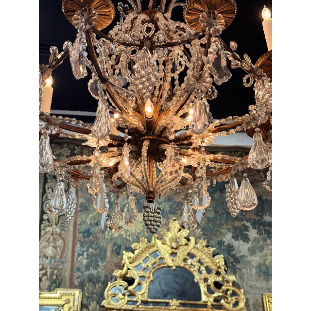 19th C. Italian Beaded Crystal Chandelier For Sale In Dallas - Image 6 of 7