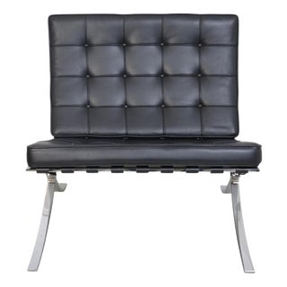 Barcelona Chair in Black Leather by Ludwig Mies van der Rohe, 2010s For Sale