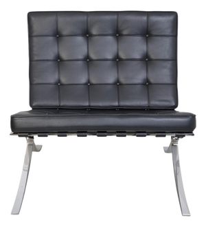 Barcelona Chair in Black Leather by Ludwig Mies van der Rohe, 2010s