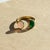 Toi et Moi Gemstone Ring: White Opal and Green Onyx. Perfect "You n I" Gold Birthmonth gemstones ring. Metal: 925 silver +...
