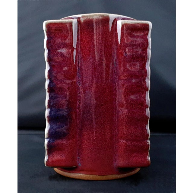 Early 20th Century Chinese Porcelain Flambe Glaze Cong Vase For Sale - Image 9 of 9