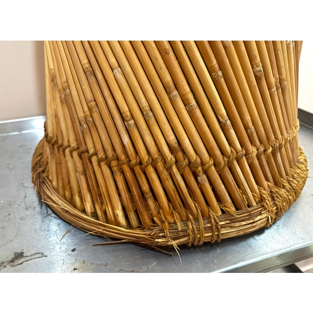 1970s Spun Wicker / Rope Drum Stool or Ottoman For Sale - Image 5 of 5