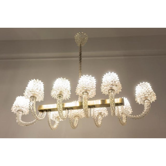 Vintage Art Deco Murano Glass Chandelier by Ercole Barovier, 1940 For Sale - Image 3 of 11