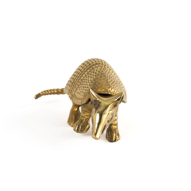 Brass Vintage Solid Cast Brass Armadillo Figure For Sale - Image 8 of 17