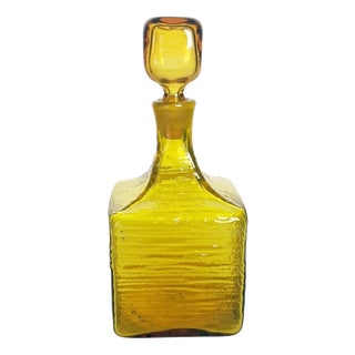 Yellow Glass Bottle with Stopper, France, 1970s For Sale