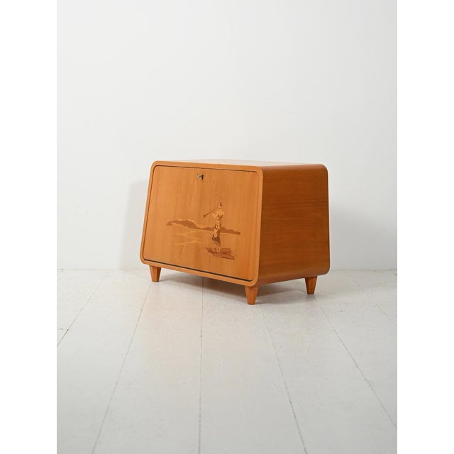 1940s Scandinavian Sideboard in Inlaid Elm, 1940s For Sale - Image 5 of 13