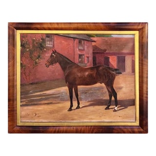 Antique English Equestrian Oil Painting For Sale