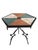 Mid-Century English gothic style table. The base is a work of art, a trio of hand-forged wrought iron legs with gothic...