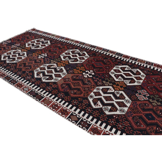 Rug & Kilim Vintage Mid-Century Malatya Red and Off-White Wool Kilim Rug For Sale - Image 4 of 7