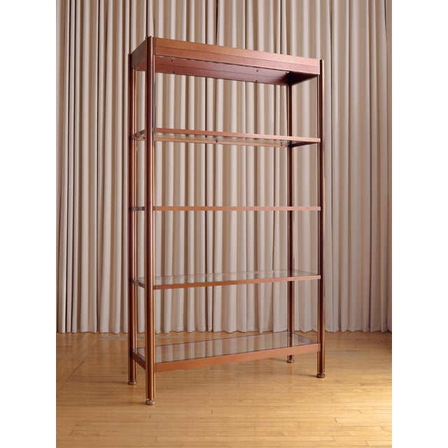 The Vintage Rose Gold Toned Brass Etagere For Sale In Chicago - Image 6 of 9