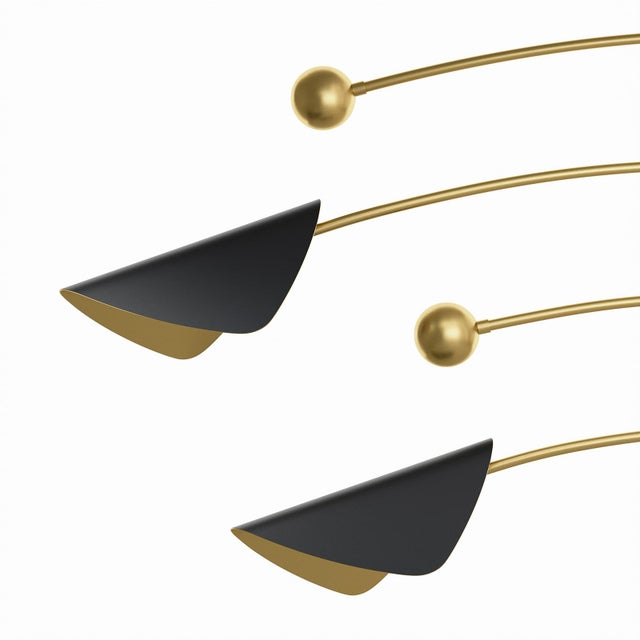Black Eclipse Mobile Chandelier, Blackened Brass and Natural Brass For Sale - Image 8 of 10