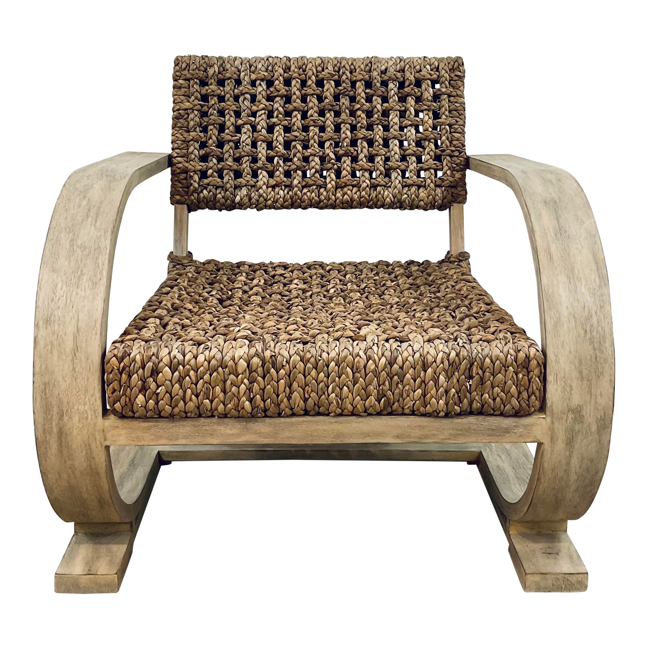 Organic Modern Woven Hyacinth Rehema Accent Chair Chairish