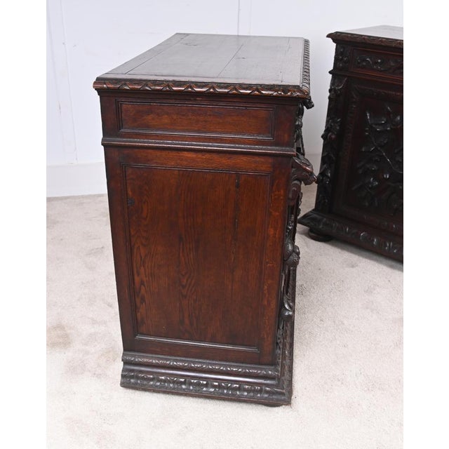 Antique German Black Forest Animal Carved Side Cabinets, 1860s, Set of 2 For Sale - Image 16 of 18