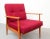 Red Cushioned Armchair, 1950s For Sale - Image 6 of 12