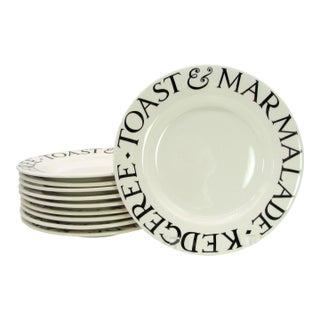 2014 2015 Emma Bridgewater Black Toast & Marmalade Salad Dessert Plates - Set of 10 For Sale