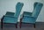 Textile Set of Vintage Blue Fabric Wingback Chairs For Sale - Image 7 of 18