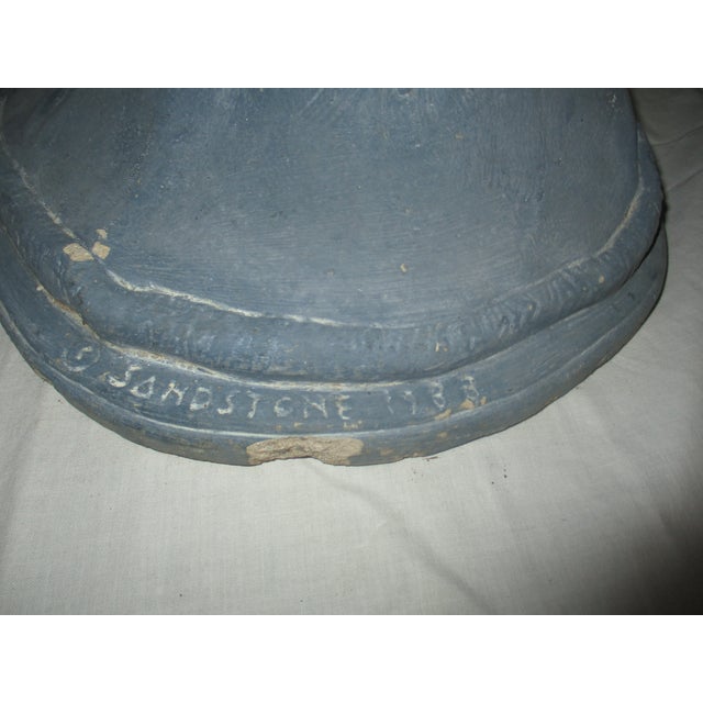1980s Vintage 1988 Sandstone Concrete Power Blue Father Christmas With Tree For Sale - Image 5 of 8
