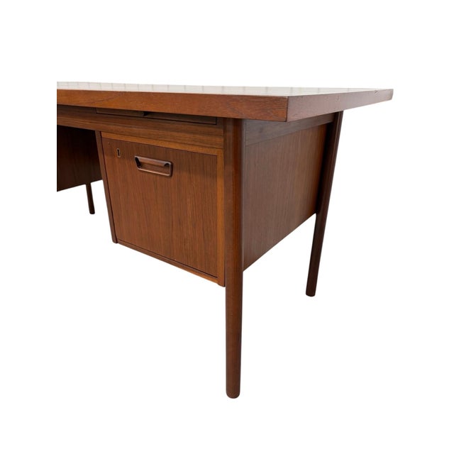 Mid-Century Modern Mid-Century Danish Modern Teak Executive's Desk - Refinished! For Sale - Image 3 of 13