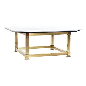 Mastercraft Mid Century Brass and Glass Coffee Table