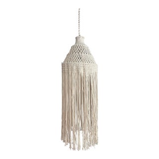 Macrame Fringe Pendant Light For Sale