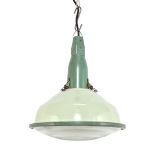 Vintage Enamel Pendant Lamp, 1950s For Sale