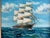 Blue K. Dossi Original Sailing Ship Oil Painting, Nautical Seascape, Maritime Art For Sale - Image 8 of 12