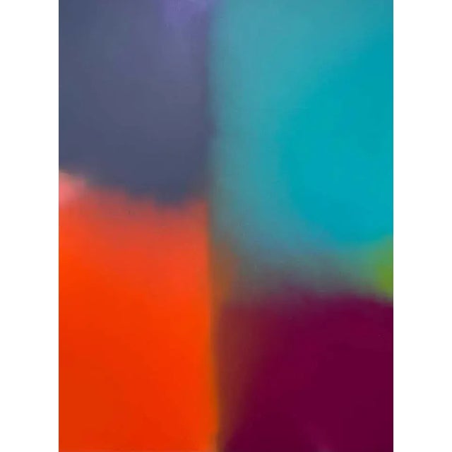 Blue William Finlayson Jr. Acrylic Painting on wood Panel Titled “Happy Haze Vl 2023 For Sale - Image 8 of 8