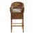 Handwoven Malawi Cane Bar Stool in Classic Weave With White Linen Cushion For Sale
